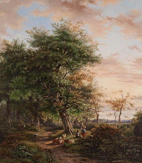 Johannes Gijsbertusz van Ravenswaay At Rest under a Tree Norge oil painting art